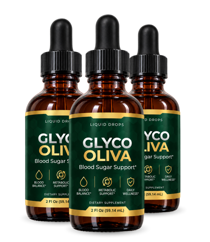 Three Glyco Oliva dropper bottles